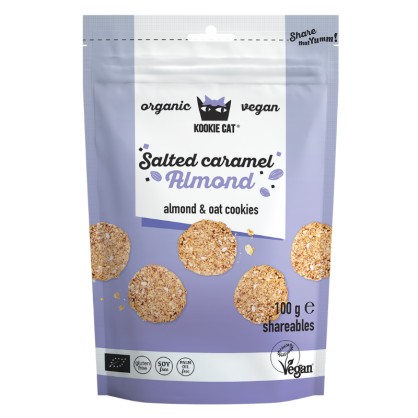 Mini Cookies Caramel Salé Amandes 100g Bio - KOOKIE CAT
