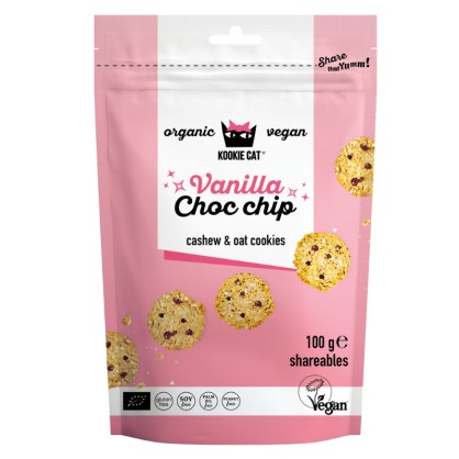 Mini Cookies à l'avoine-noix de cajou Vanille Pépites de Chocolat 100g Bio - KOOKIE CAT