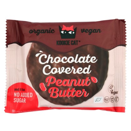 Cookie protéiné au Beurre de Cacahuète recouvert de chocolat Bio 50g - KOOKIE CAT