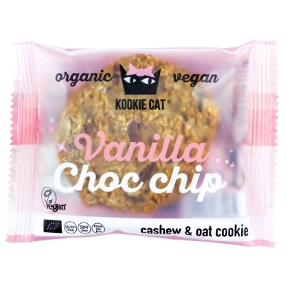 Cookie noix de cajou-avoine Vanille et Pépites de Chocolat 50g Bio - KOOKIE CAT