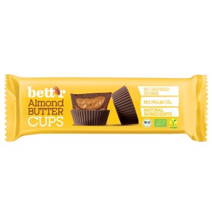 Butter cups de chocolat fourrage amandes 39g Bio - BETT'R