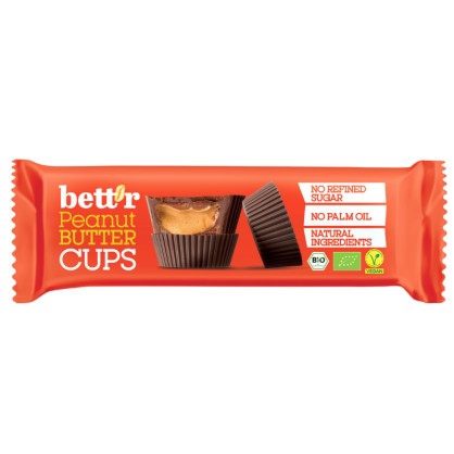 Butter cups de chocolat fourrage beurre de cacahuètes 39g Bio - BETT'R