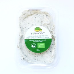 DATE COURTE - Crème de cajou Ciboulette & Marjolaine BIO 180 gr - FERMAGGIO - CW