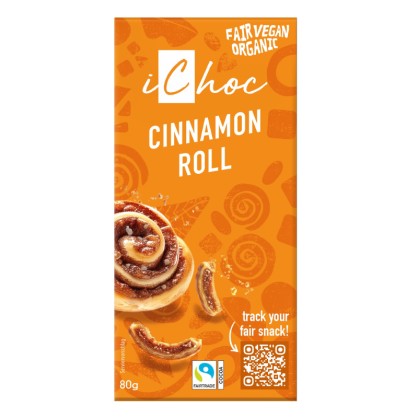 Tablette de chocolat bio Cinnamon Roll 80 gr - ICHOC
