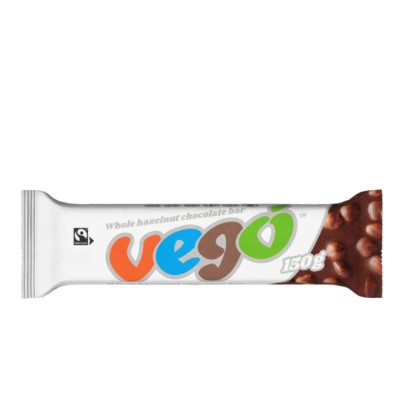 Barre chocolatée aux noisettes entières BIO 150g - VEGO