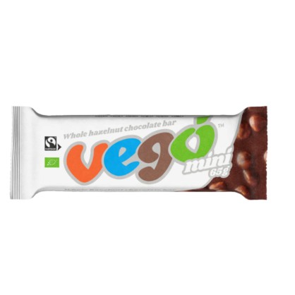 Barre chocolatée aux noisettes entières BIO 65g - VEGO