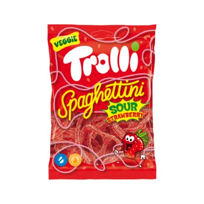 Sachet Spaghettini Fraise Acidulé 100 gr - TROLLI